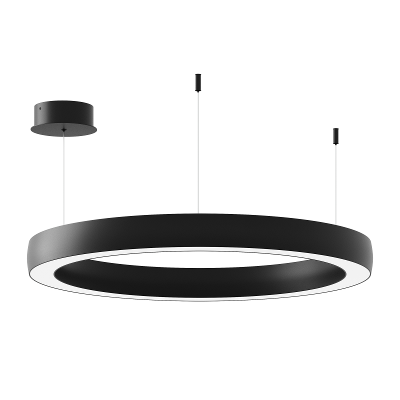 Подвесной светильник Byled серия Halo 4555 (45W, 220V, CRI>90, 600mm, Черный корпус, Цвет: Теплый белый) (HALO-RN-BL-4555-45-WW, 008184)