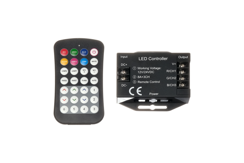 Контроллер (RGB) с пультом Byled серия CNS (12-24v, 3CH*8A, RF, 28кн.)