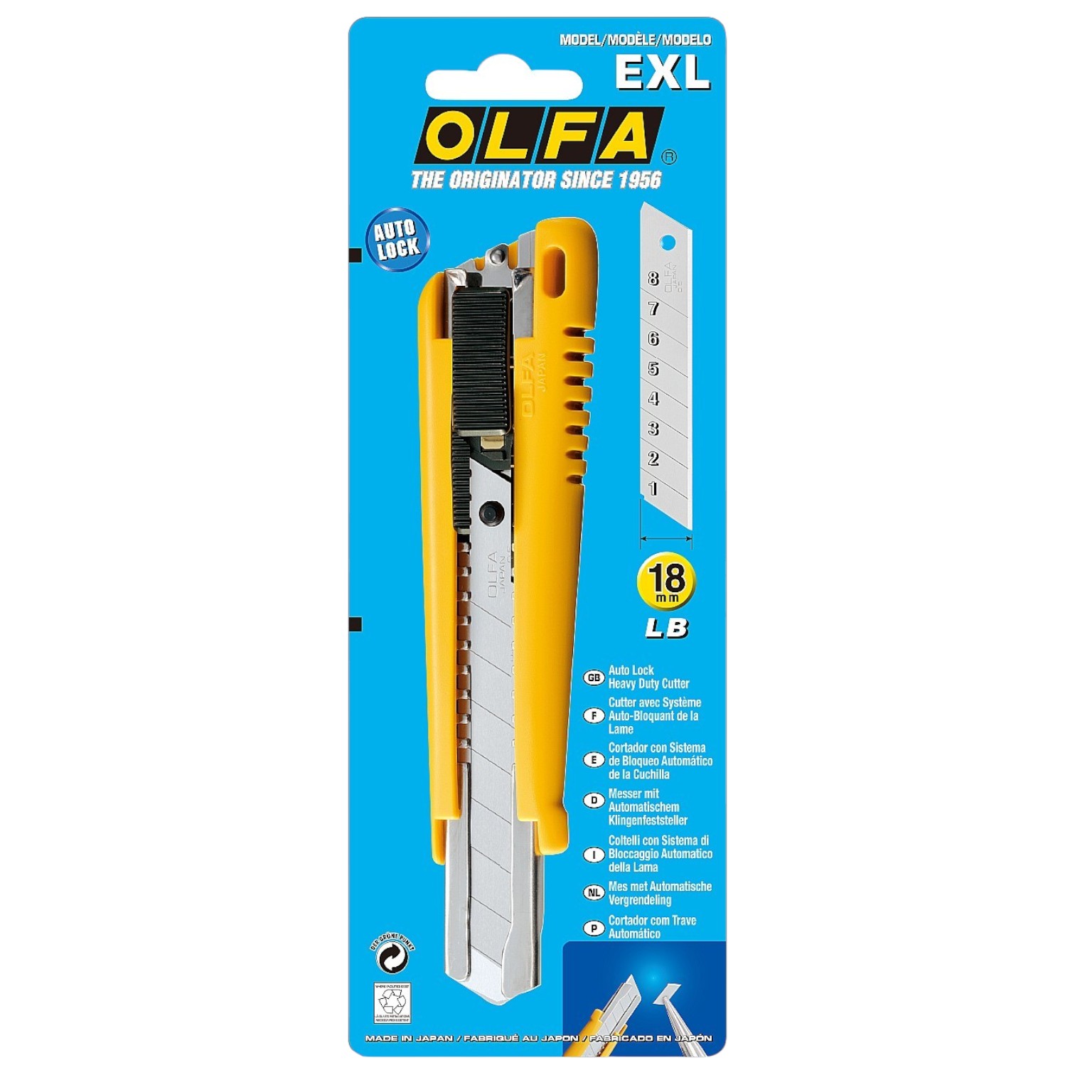 Нож OL-EXL с «AUTOLOCK» фиксатором, 18 мм мини | Слайд 1