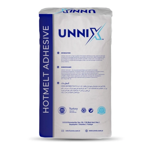 Клей-расплав для кромки средненаполненный Unnix UNH810.1 (25кг, белый)